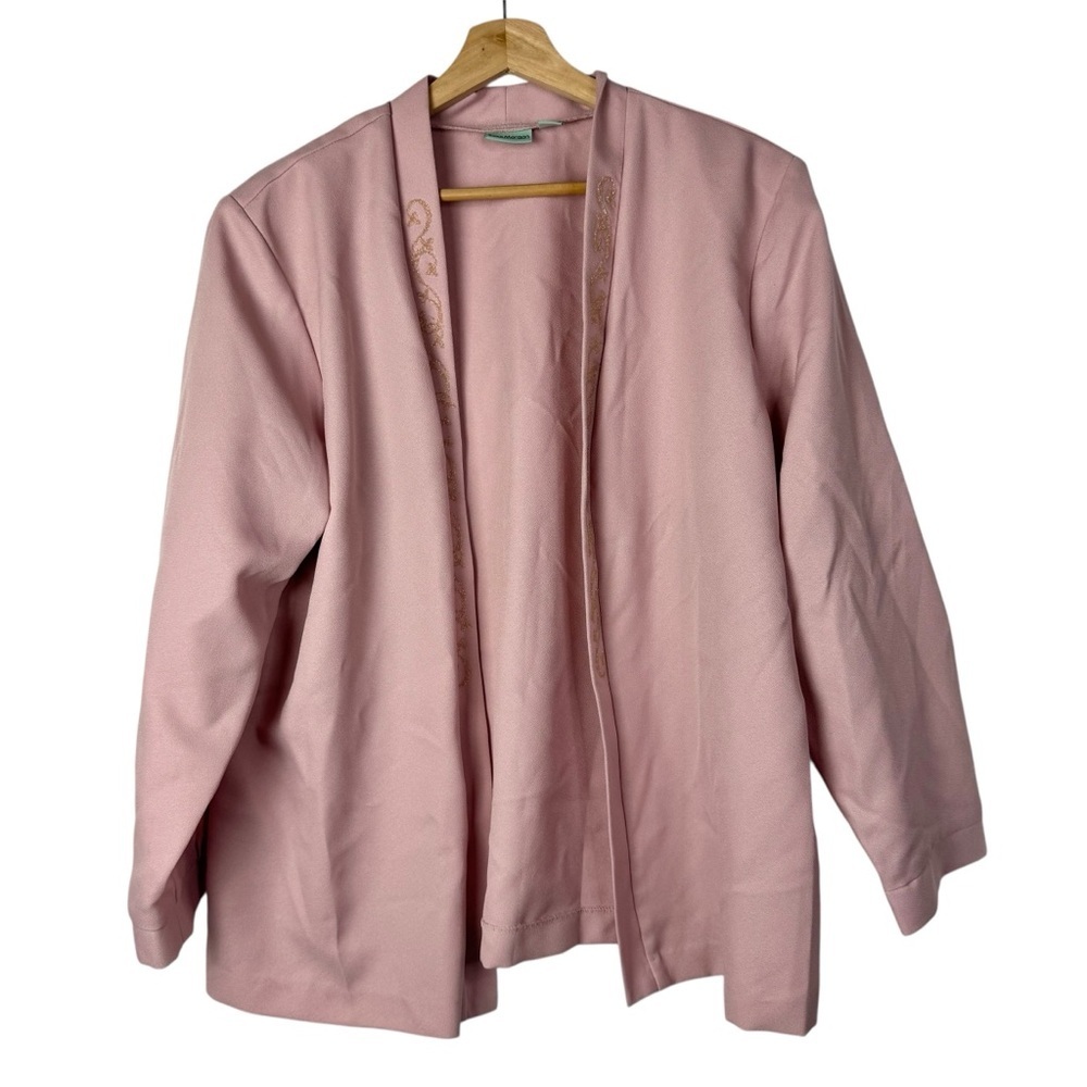 Vintage Sara‎ Morgan Light Pink Beaded Blazer Jacket XL